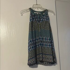 Collective Concepts Blue and Green Patterned Top